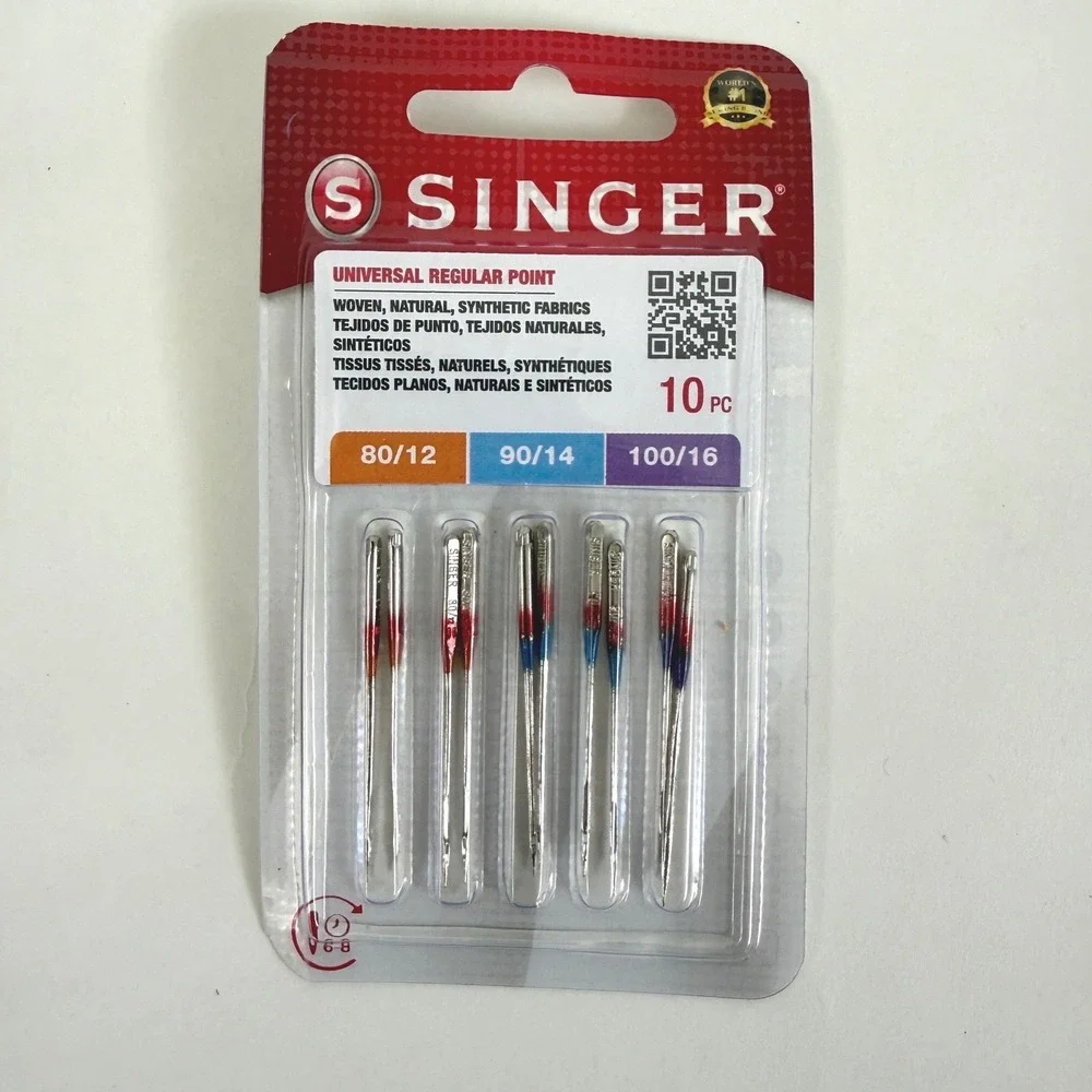 Singer Universal Regular Point Sewing Machine Needles Assorted Sizes 10 Count